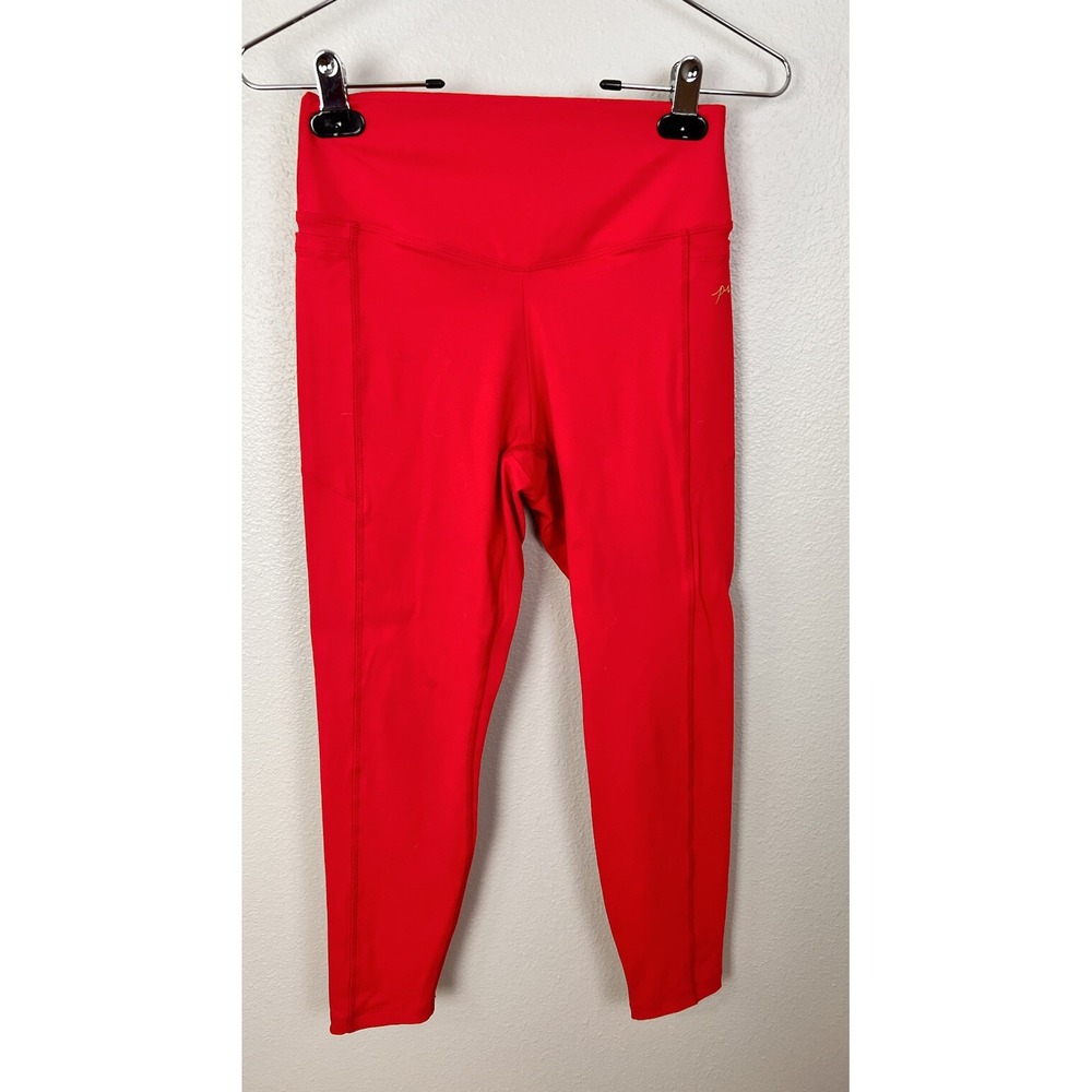 Victorias Secret PINK Active‎ Sport Gym Fitness Leggings Small Red